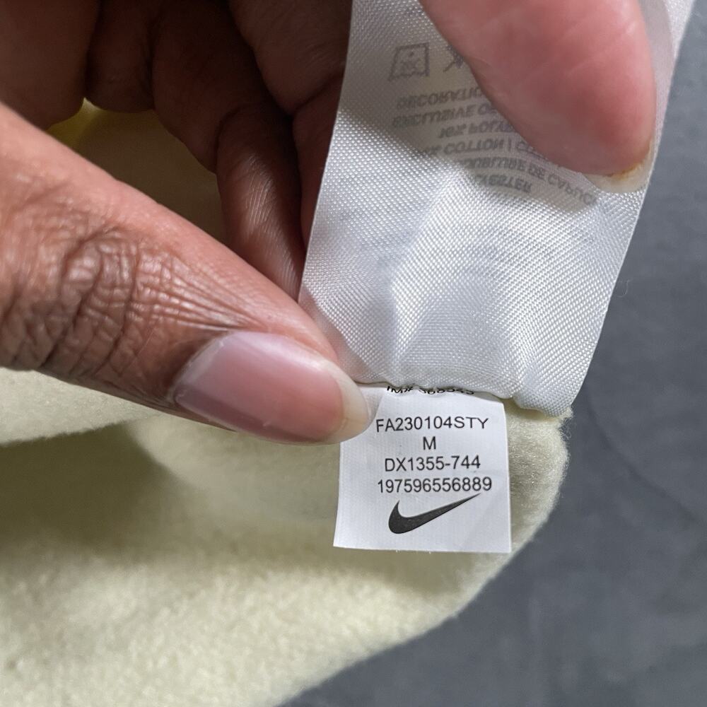 Men’s Nike Sportswear Fleece Sweatsuit Pale Yellow Hoodie Size M Joggers Size L - Picture 6 of 16
